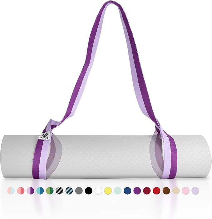 Yoga Mat Strap Adjustable Carrier for All Yoga Mats, 2 Sizes | Extra Thick Cotton Blend |16+ colors are available | Fits Most Yoga Mats | Soft Woven Texture | Comfortable Shoulder Carry