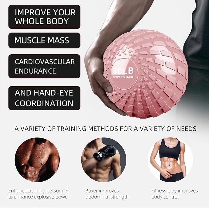 Medicine Ball 8, 10 lbs Slam Ball Weighted Balls for Exercise Strength and Crossfit Workout
