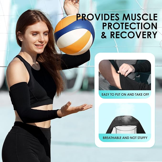 RHsia 4 Pairs UV Sun Protection Arm Sleeves for Men Women, Compression Cooling Sun Sleeves - Sports - Workouts - Tattoo Cover