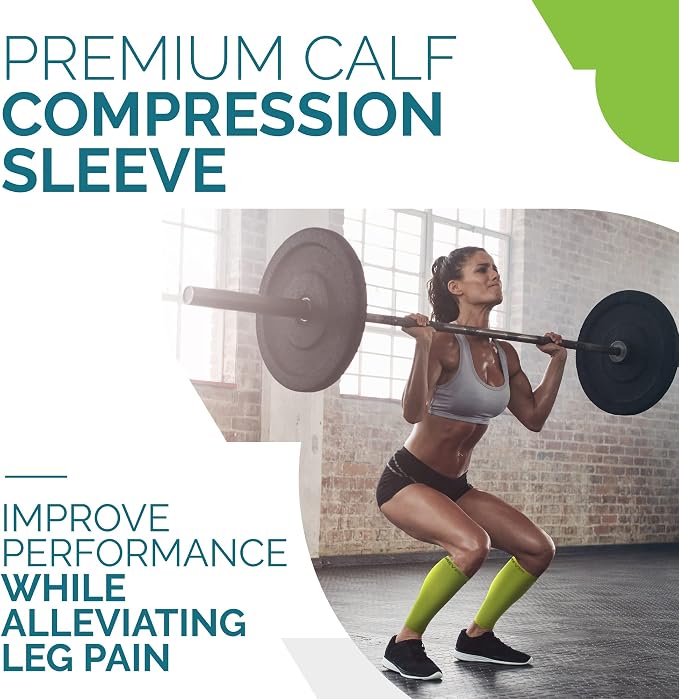 Run Forever Calf Compression Sleeve for Men & Women, 20-30mmHg Compression | Leg Sleeve for Shin Splints, Varicose Veins, Swelling & Pain Relief | Footless socks for Running, Cycling & Travel