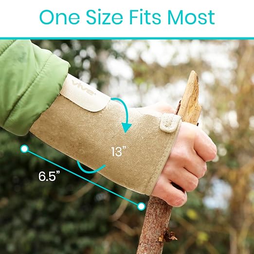 Vive Wrist Brace - Carpal Tunnel Hand Compression Support Wrap for Men | Women, Tendinitis, Bowling, Sports Injuries Pain Relief - Removable Splint - Universal Ergonomic Fit (Beige, Right)