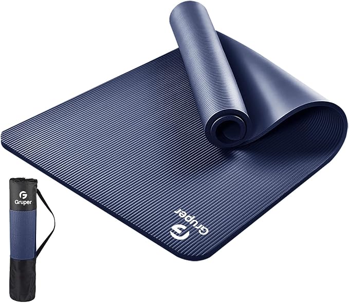 Gruper Yoga Mat Non Slip NBR Extra Thick Yoga Mat, 72"L x 32"/24"W x 0.6"/0.4"TH (185cm x 80cm/61cm x 15mm/10mm), Anti-Tear Exercise Mat with Carrying Strap and Bag, Workout Mats for Yoga, Pilates