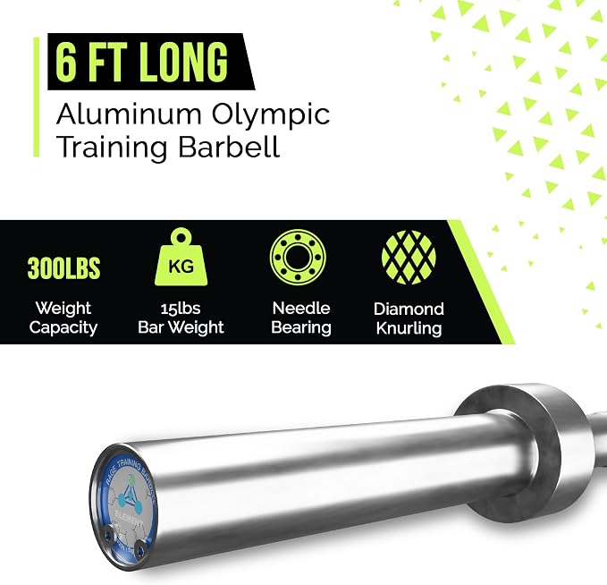 Olympic Training Barbell 6FT, 15lb Weight, 300LBS Capacity