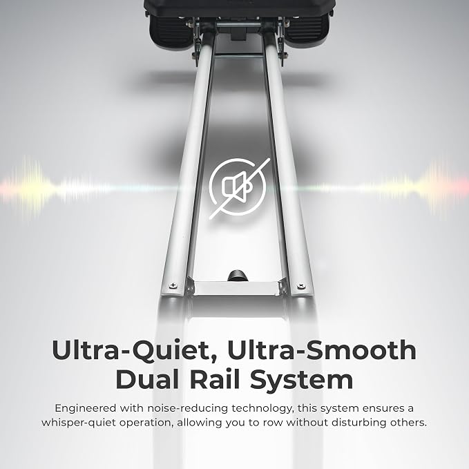Sunny Health & Fitness Magnetic Rowing Machine for Home Exercise, Quiet & Smooth Rower with Compact Storage and Optional Free SunnyFit App Connectivity