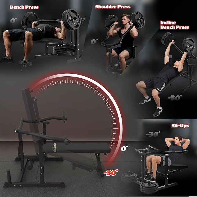 Mdeam Chest Press Machine, with Independent Converging Arms for Home Gym | Foldable,Fits 1"/2" Plates,with Spotter Arms for Safety, Adjustable Incline Bench for Chest,Arms,Shoulder,AB Workouts