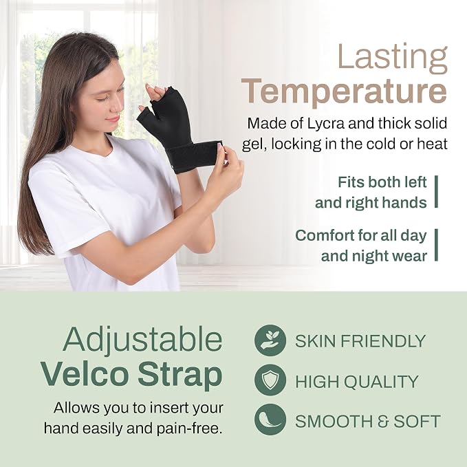Wrist Ice Pack Wrap - Hot and Cold Gel Thumb & Hand Ice Pack Glove for Arthritis Relief | Microwavable & Freezer Safe, Dual Therapy for Carpal Tunnel, Tendonitis, Swelling, Targeted Relief for Hand | Ice Gloves for Wrist and Hand, Carpal Tunnel and Ten...