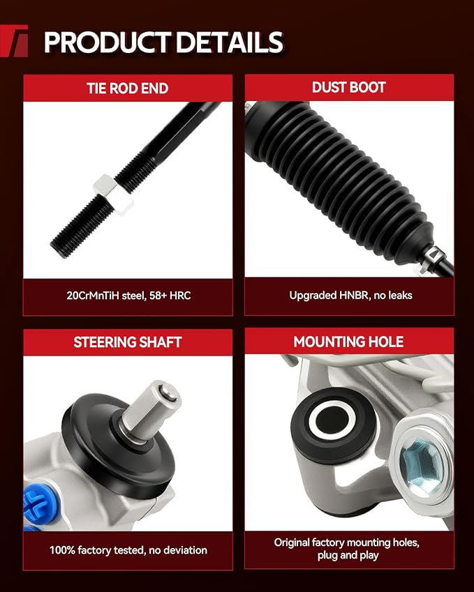 Torchbeam Power Steering Rack & Pinion Assembly Fit for 1998-2000 Ranger/Explorer, 2001 Explorer Sport, 1998-2000 B3000, 1998-2001 B2500, 2001-2003 B2300, Hydraulic System Steering, OEM 22-237
