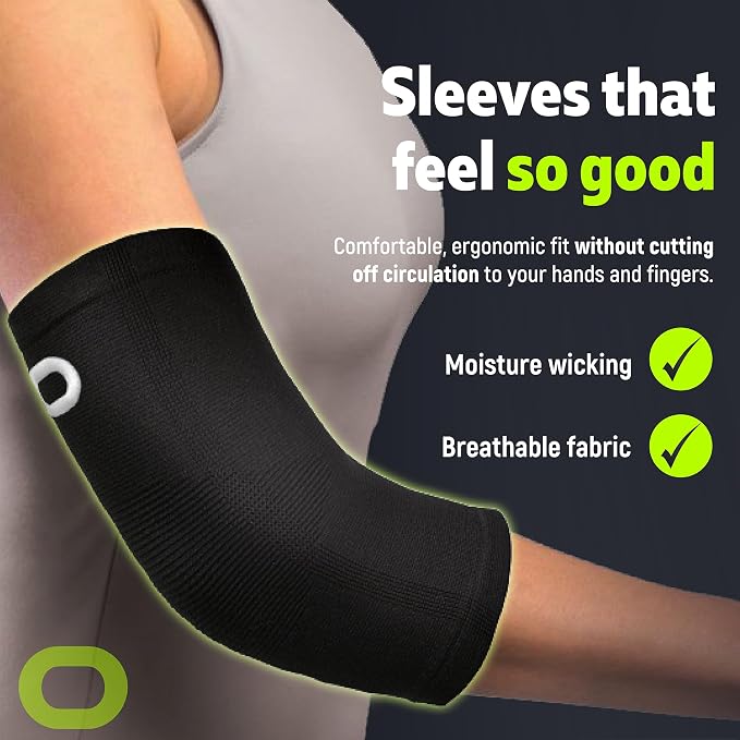 Elbow Brace for Women & Men (Pair) – Elbow Compression Sleeve for Tendonitis, Tennis Elbow & Golfers Elbow – Arm & Elbow Support for Arthritis, Bursitis, Weightlifting & Pain Relief