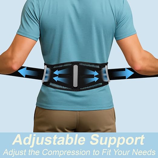 cybryeh Thin & Lightweight Back Brace for Lower Back Pain Relief – Slim, Breathable Back Support Brace for Sciatica, Herniated Disc – Adjustable Lumbar Support Belt for Men & Women, All Day Comfort
