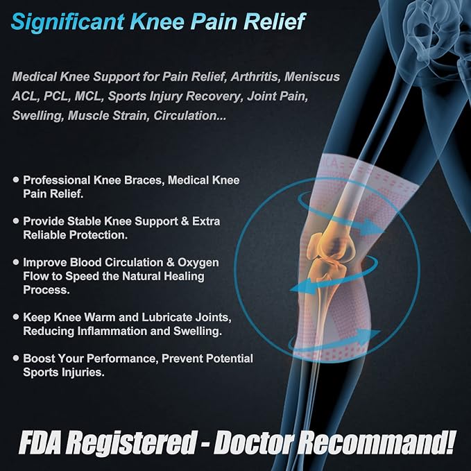 NEENCA Professional Knee Brace, Medical Knee Support for Women & Men Relief | Patented Patella Gel Pad & Side Stabilizers, Compression Sleeve for Knee Pain, Swelling, ACL, PCL, Arthritis, Sports, Workout