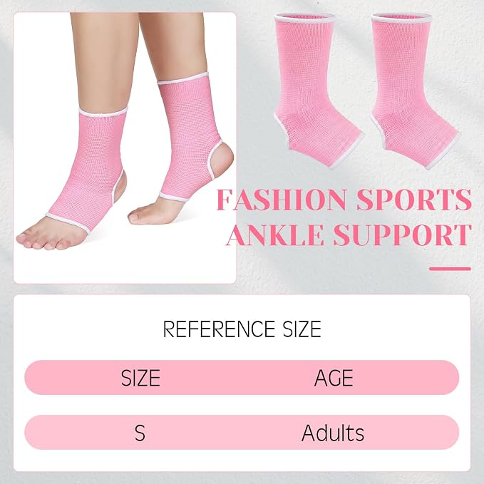 Haysandy 4 Pieces/ 2 Pair Ankle Support Brace for Women Men Elastic Adults Compression Socks Knitted Ankle Sleeve for Jogging Running Fitness