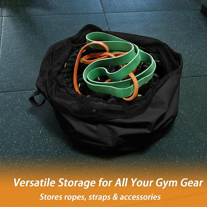 J Bryant Extra Large Battle Rope Storage Bag – Heavy-Duty Carry Sack for Training Ropes, Jump Ropes & Gym Accessories
