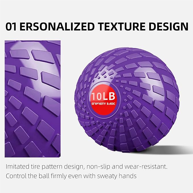 Medicine Ball 8, 10 lbs Slam Ball Weighted Balls for Exercise Strength and Crossfit Workout