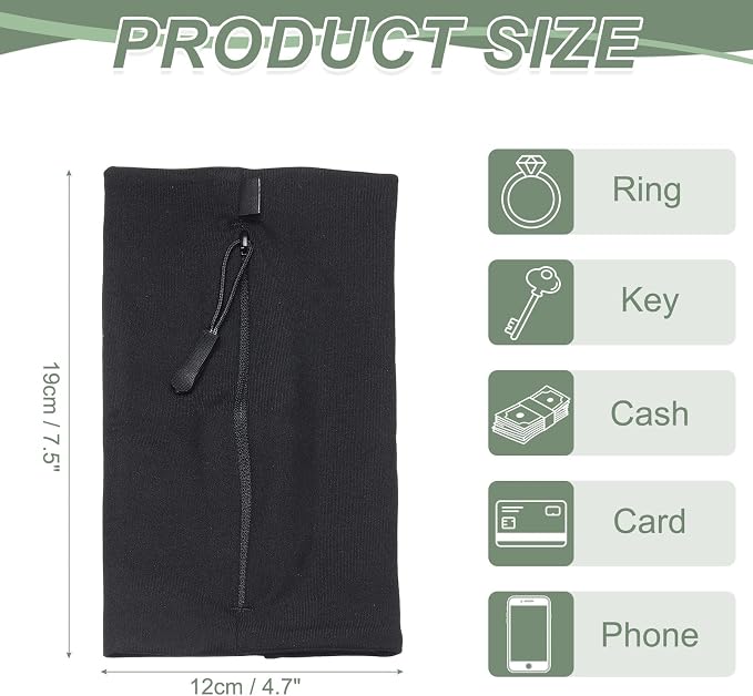 Running Armband Sleeve, Running Armband Phone Holder Elastic Universal Lightweight Cell Phone Arm Band with Zipper M & Black - Fit for (Hiking/Cycling/Exercise Workout)