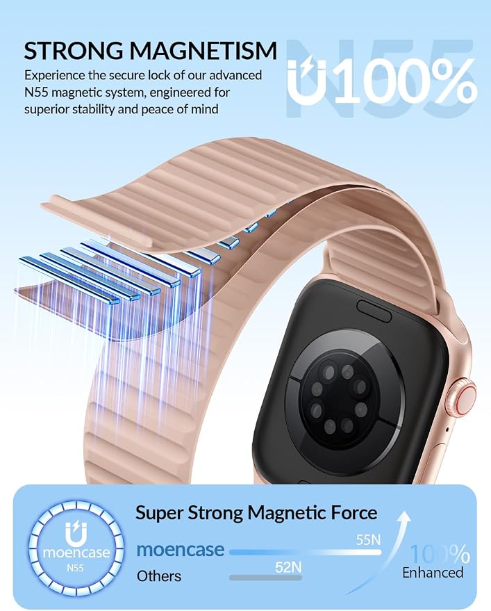 Patented Magnetic Silicone Sport Band for Apple Watch Bands for Women Men | Soft Silicone Solo Loop 40mm 38mm 41mm 44mm 45mm 42mm 49mm, Sport Strap for iWatch Series 11 10 9 8 7 6 5 4 3 2 1 SE Ultra