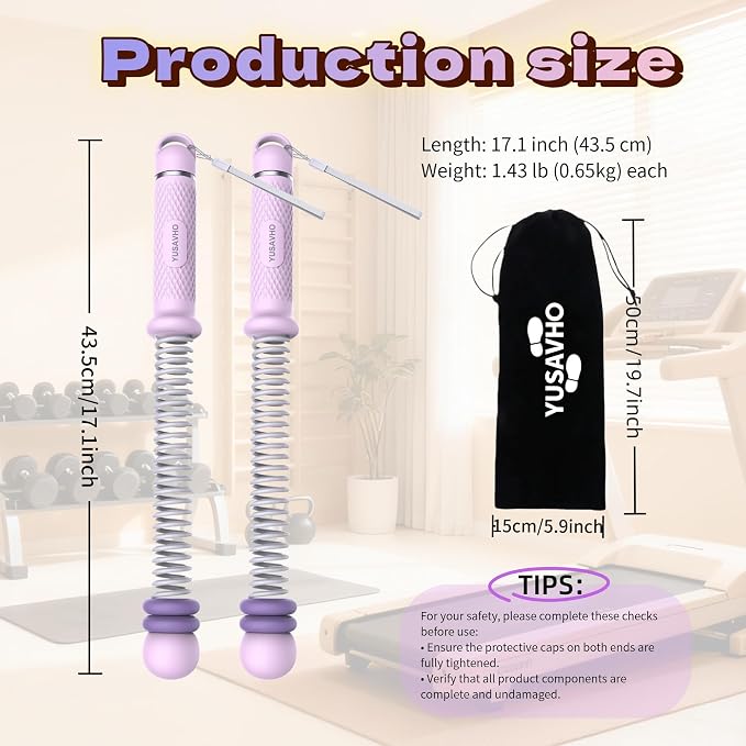 Adjustable Ropeless Battle Ropes for Home Gym for Men & Women, Quiet Air Resistance Heavy Duty Cordless Battle Rope,Exercise Ropes with Variable Resistance, Strength & Low-Impact Cardio for HIIT