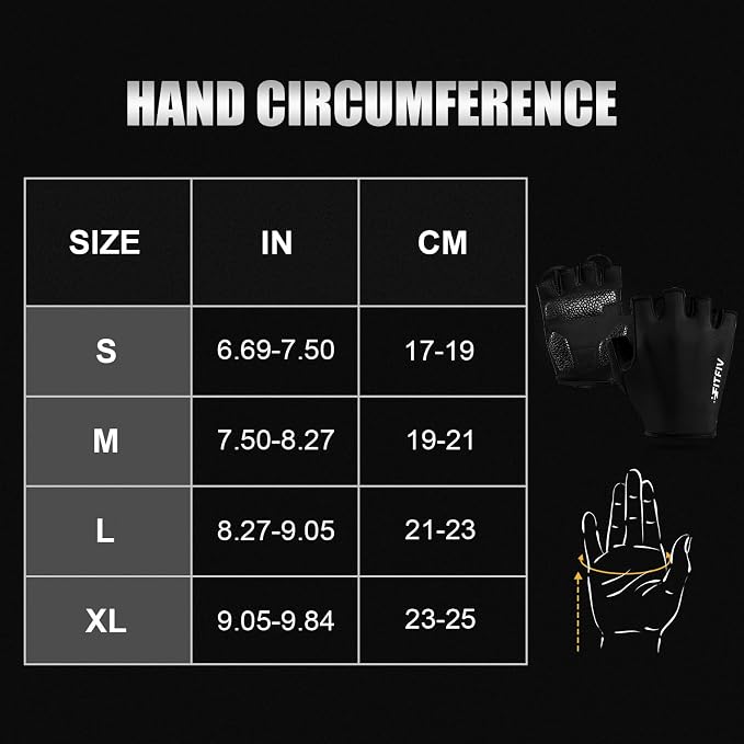 Cycling Gloves for Men Women, Half-Finger for Bike, Gym, Weight Lifting, Workout, Riding, Outdoor Sports