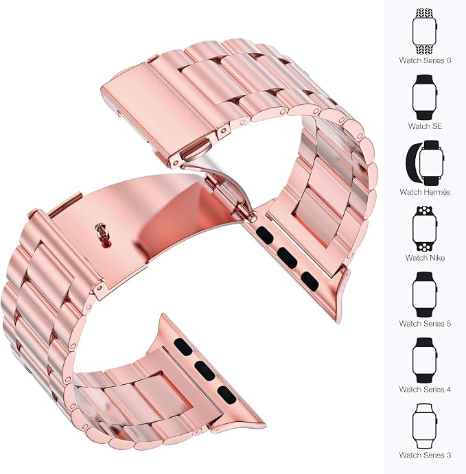 EPULY Metal Band Compatible with Apple Watch Bands for Men Women 42mm 41mm 40mm 38mm, Business Stainless Steel Strap for iWatch Bands Series 11 10 9 8 7 6 5 4 3 2 1, SE3 2 1, Ultra3 2 1 | Stainless Steel Strap Suitable for Business Setting, Casual & Ev...