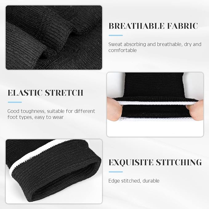 Haysandy 4 Pieces/ 2 Pair Kids Ankle Support Brace Elastic Kids Compression Socks Knitted Ankle Sleeve for Jogging Running Fitness(Black,5-10 Years)