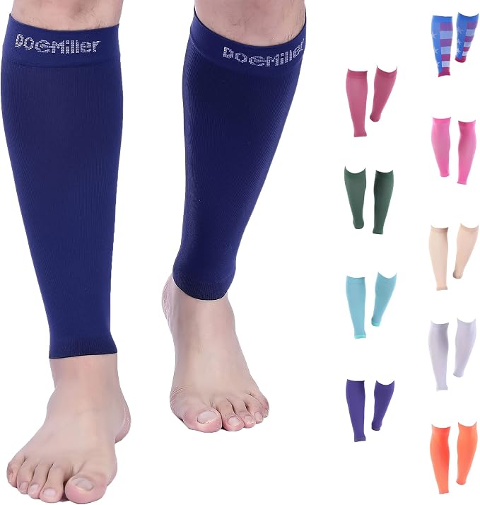 Doc Miller Compression Calf Sleeve for Men & Women, 20-30mmHg | Graduated Support for Running, Shin Splints, Calf Strain, Knee High, Small to 6XL Plus Size