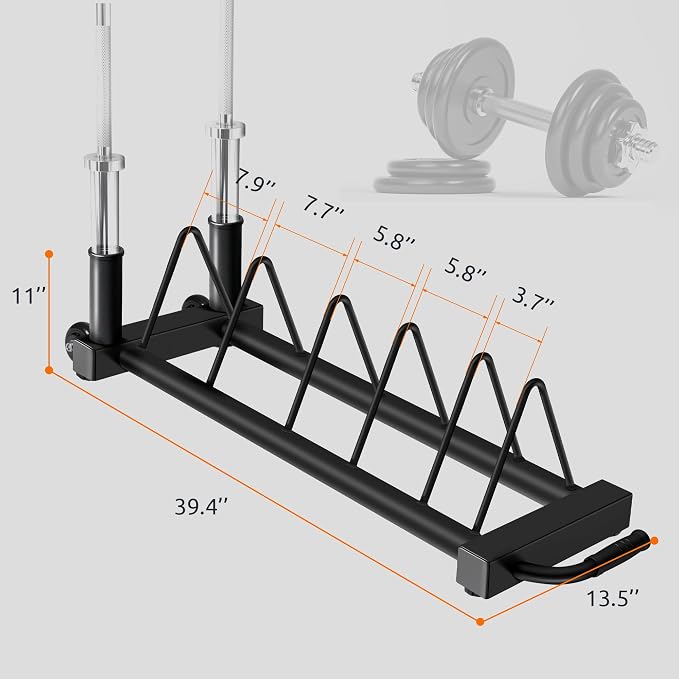 RitFit Weight Plates Rack, Weight Storage Rack with Barbell Bumper Weight Plates Holder for 2-Inch Weight Plates, Capable of Holding Up to 990 LBS