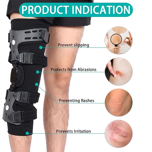 Knee Brace Undersleeve, Protective Leg Sleeve Liner for Sensitive Skin Chafing Prevention, Comfort Tapered Compression Shield for Post-Surgery Recovery, Fits Men Women, Black (L)