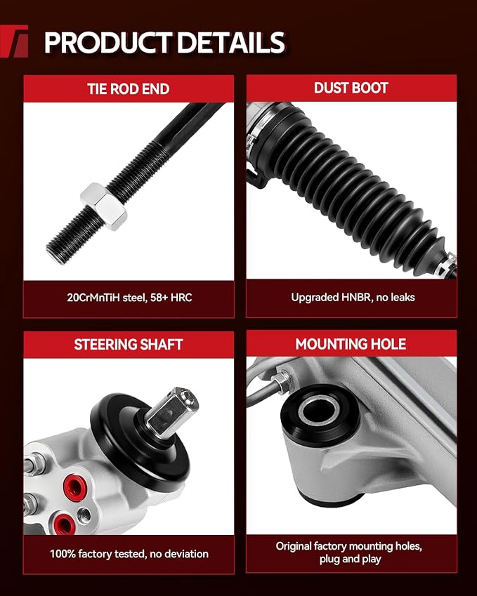Torchbeam Power Steering Rack & Pinion Assembly Fit for 2001-2011 Ranger, 2002-2003 Explorer Sport, 2004-2009 B2300, 2001-2006 B3000, Hydraulic System Steering, Replaces OEM 22-256