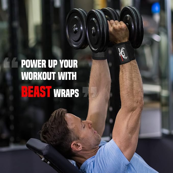 Wrist Wraps for Weightlifting - Adjustable Lifting Straps With Thumb Loop for Enhanced Gym Support, Powerlifting, Bodybuilding and Workout