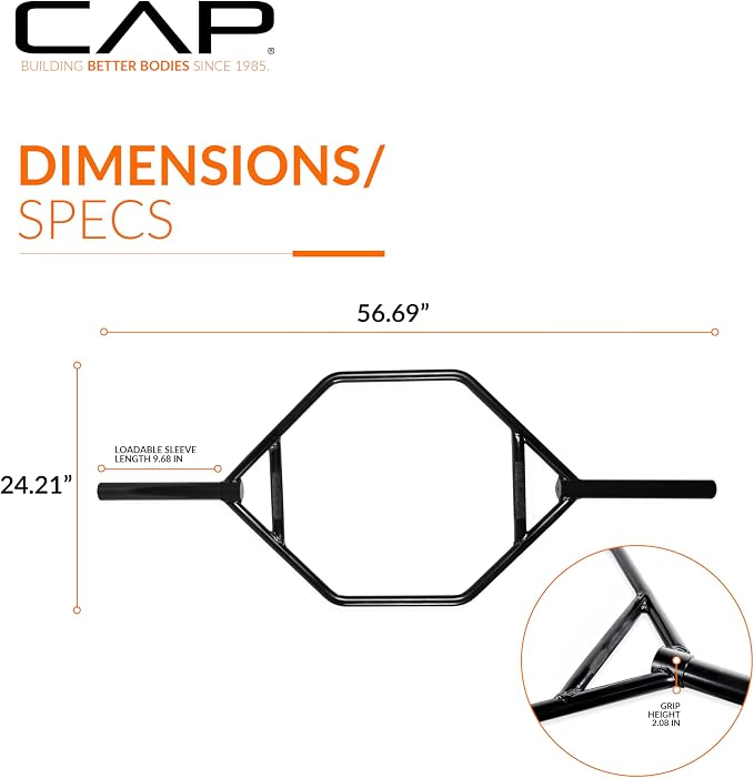 CAP Olympic Trap Bar | Heavy-Duty Hex Shrug & Deadlift Weight Bar