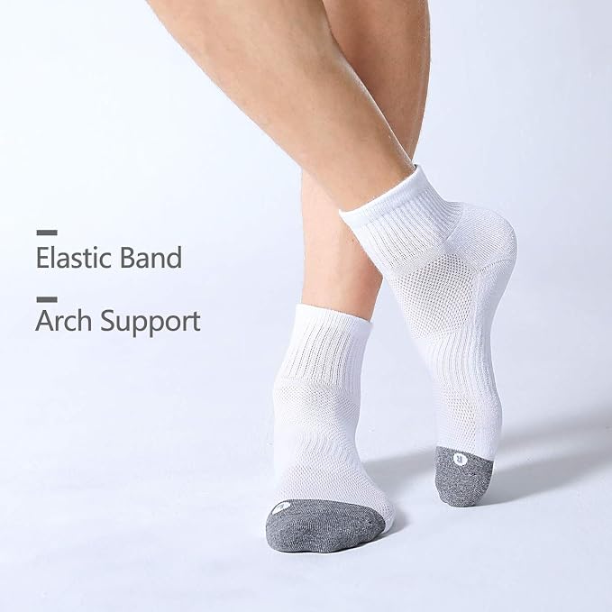 FITRELL 6 Pack Men's Athletic Ankle Socks Cushioned Sports Running Socks 7-9/9-12/12-15