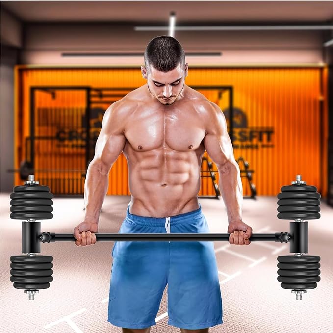 Kipika Adjustable Dumbbell to Barbell Converter - EZ Curling Bar Adapter - Versatile Weightlifting Equipment for Home Gym