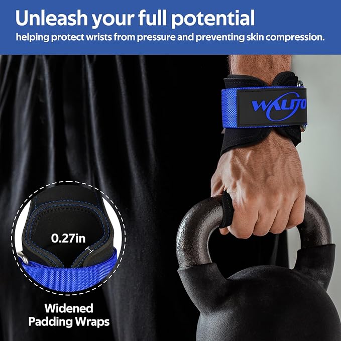 Weight Lifting Wrist Strap，Double Layer Leather Wrist Wraps with Neoprene Padding for Weightlifting & Deadlifts – Adjustable Gym Straps for Men & Women