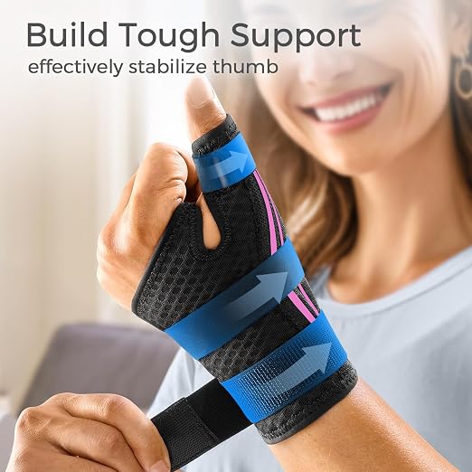 FREETOO Thumb and Wrist Brace Right Left Hand for Arthritis and Support | Thumb Spica Splint,Thumb Stabilizer;De Quervain Syndrome,Sprain,Tendinitis,Trigger thumb,CMC;Sleeping,Work,Type,Ergonomical
