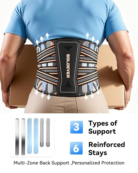 Ultra Breathable Back Brace for Lower Back Pain Relief Medical Grade | Copper Infused Lumbar Support Belt with Bionic Support System,Back Support Brace for Sciatica,Men&Women,Chest Brace(Medium)