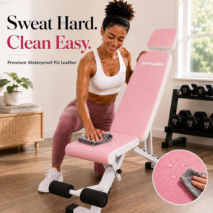 Adjustable Weight Bench, Foldable Workout Bench for Home Gym | Fast Folding & 7-Position Incline/Decline, Heavy Duty Dumbbell Bench for Home Gym / Garage Gym, Strength Training Equipment