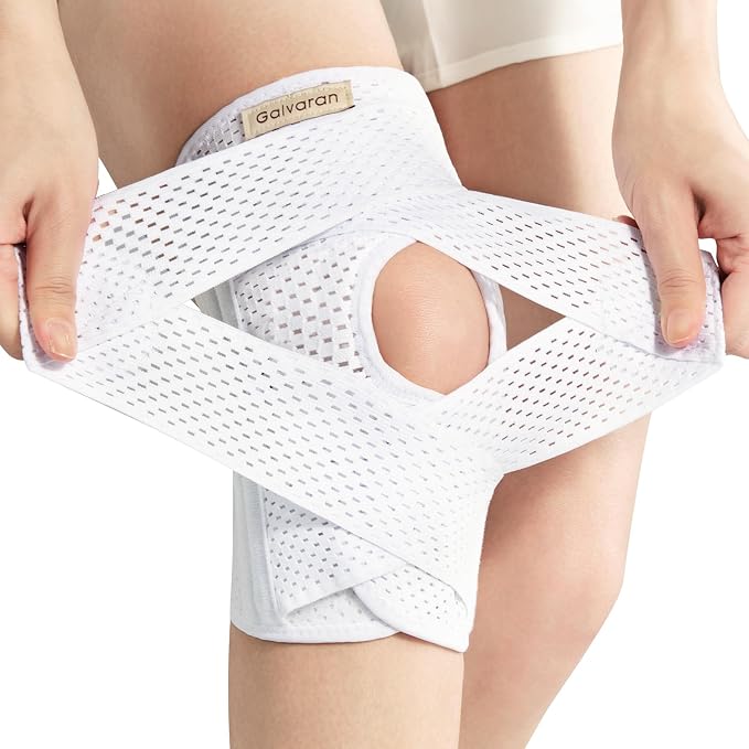 Galvaran Knee Brace with Side Stabilizers for Meniscal Tear Knee Pain ACL MCL Arthritis Injuries Recovery, Breathable Adjustable Knee Support for Men and Women
