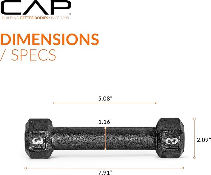 CAP Barbell Cast Iron Hex Dumbbell | Multiple Options