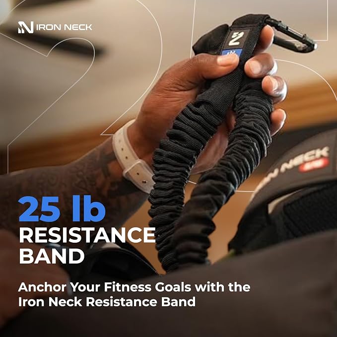 Resistance Band, Durable Exercise Band with Steel Carabiners for Neck Training, Strength Workouts, Stretching, and Rehab