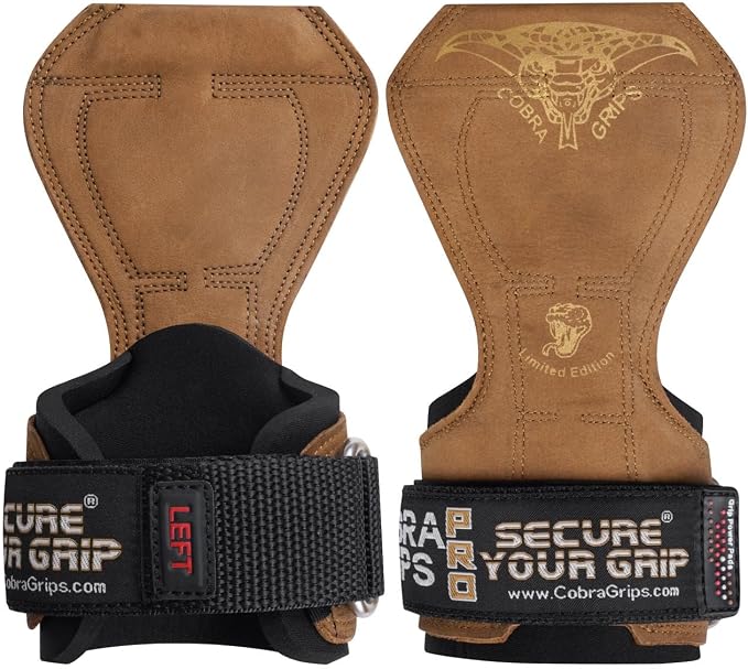 Cobra Grips Weight Lifting Gloves with Adjustable Neoprene Padded Wrist Wraps - Heavy Duty Alternative to Power Lifting Hooks for Deadlifts