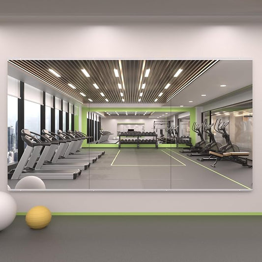 LOAAO Gym Mirror 48"x28", 3 PCS, Tempered Glass | Flexible Combination, For Home Gym, Dance Studio, Yoga Room, Garage Gym