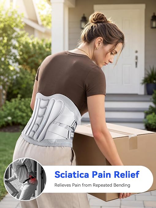 Back Brace for Men Lower Back Pain Relief, Back Support with Lumbar Pad | Ultra Breathable Lumbar Support Belt with Adjustable Straps, Immediate Relief from Sciatica, Herniated Disc, Scoliosis