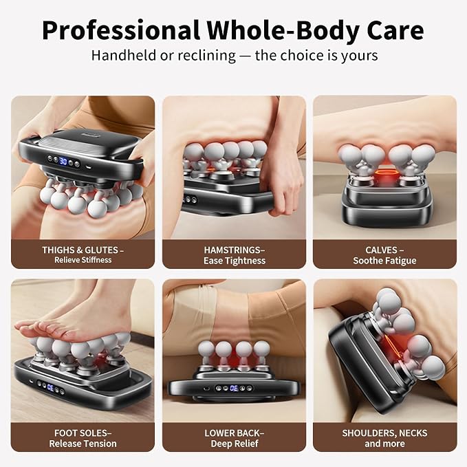16 Head Massage Gun, 2026 Upgrade Deep Tissue Massager with 48KG Force, 3 Modes & 30 Intensities, Portable and Quiet Percussion Gun for Neck, Back, Legs, Waist, Buttocks Muscle Pain Relief