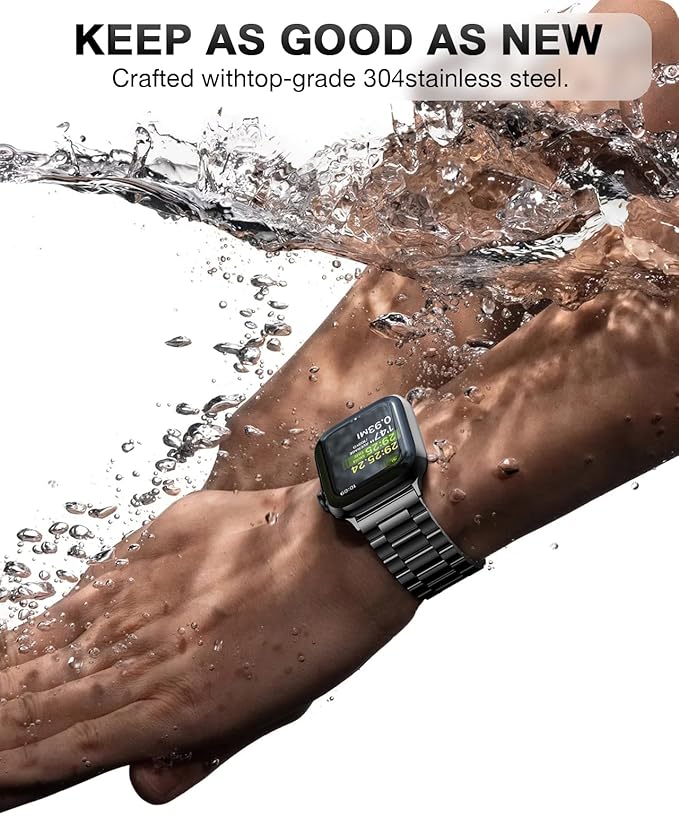 EPULY Metal Band Compatible with Apple Watch Bands for Men 49mm 46mm 45mm 44mm 42mm, Business Stainless Steel Strap for iWatch Series 11 10 9 8 7 6 5 4 3 2 1, SE3 2 1, Ultra3 2 1, No Tools Required | 49/46/45/44/42mm Stainless Steel Strap for Business ...
