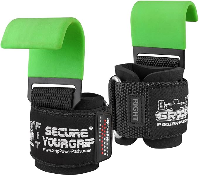 Weight Lifting Rod Hooks Heavy Duty Wrist Wraps Power Weight Lifting Training Gym Grips Straps Set of 2