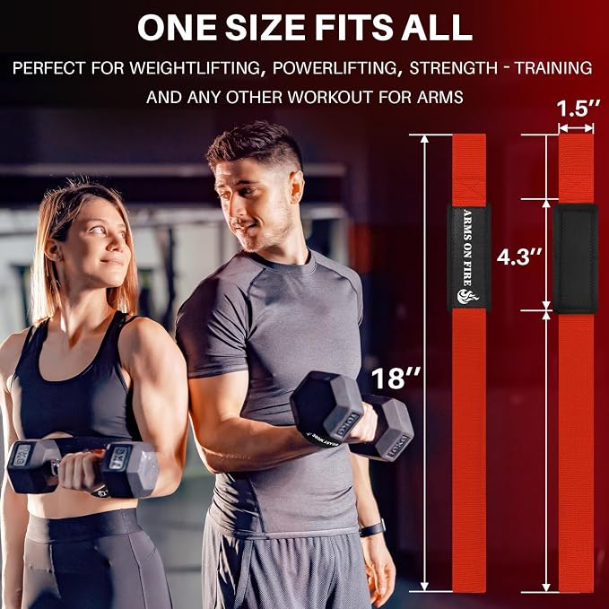 TECEUM Neoprene Padded Cotton Lifting Straps for Weightlifting, 1 Pair