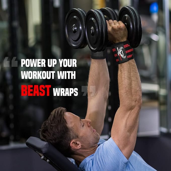 Wrist Wraps for Weightlifting - Adjustable Lifting Straps With Thumb Loop for Enhanced Gym Support, Powerlifting, Bodybuilding and Workout
