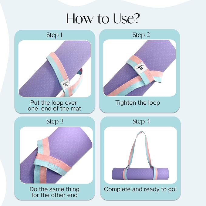 Yoga Mat Strap Adjustable Carrier for All Yoga Mats, 2 Sizes | Extra Thick Cotton Blend |16+ colors are available | Fits Most Yoga Mats | Soft Woven Texture | Comfortable Shoulder Carry