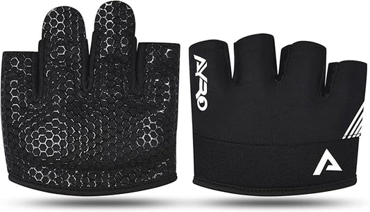 AYRO Workout Gloves for Men & Women, Minimal Short Partial Gym Gloves, Weight Lifting Gloves with Full Palm Protection, Extra Grip Pads & Hand Support for Training & Fitness
