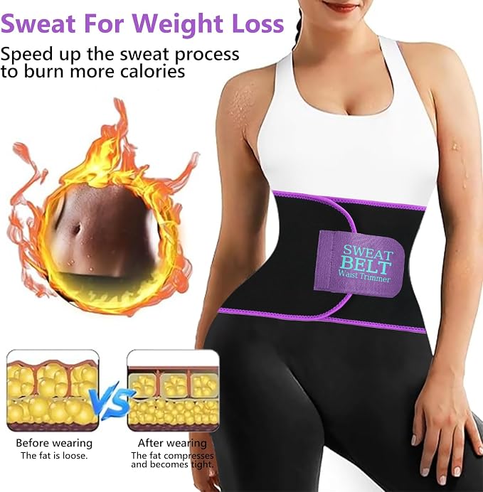 AMZBOSS Waist Trainers for Women Belly Fat, Waist Sweat Band for Women | Sweat Waist Trainer for Women, Belly Band Sweat Belt, Sweat Band for Stomach Weight Loss, Belly Wrap Waist Trimmer