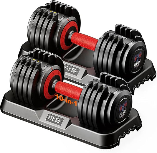 Adjustable Dumbbell Set, 10-in-1 25LB/50LB/90LB Ajustable Dumbbells with Safe Locking System, Enclosed Storage Tray, 1 Sec Fast Adjustment, Comfortable Non-Slip Textured Grip, Suitable for Home Gym Workouts Men and Women